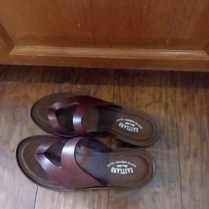 Brandy colored  leather thong sandals